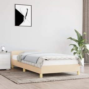 Giroletto Con Testiera Senza Materasso Crema 90x200 Cm Tessuto /