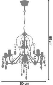 Tosel  Lampadari, sospensioni e plafoniere Lampada da Soffitto tondo metallo bianco avorio e oro  Tosel