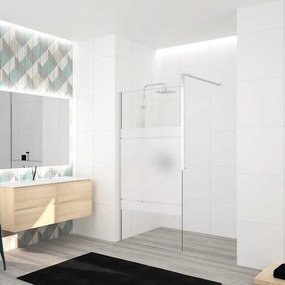 Walk-in eli design L 160 x H 200 cm, vetro 8 mm serigrafato cromo