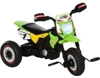 Triciclo a Pedali per Bambini a Forma di Moto Verde