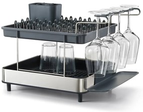 Vassoio di raccolta grigio a due livelli in acciaio inox Excel - Joseph Joseph