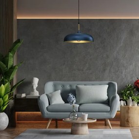 Lampadario su corda LINCOLN 1xE27/60W/230V d. 45 cm blu