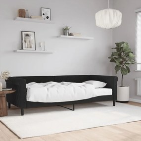 Divano letto con materasso nero 90x200 cm in velluto
