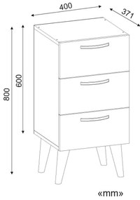Comodino BELLINI 80x40 cm marrone/bianco
