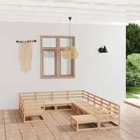 Set Divani da Giardino 11 pz in Legno Massello di Pino 3076034