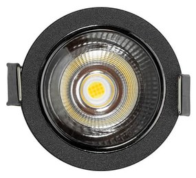 Faro da Incasso 7W Foro Ø55mm Nero IP40 CCT BRIDGELUX LED 3 Parabole Colore Bianco Variabile CCT
