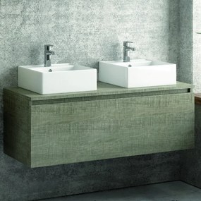 Composizione bagno 120cm sospesa con mobile specchio e colonna - KAMALU