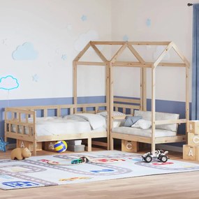 Set Dormeuse Con Tetto 90x190 Cm İn Legno Massello Di Pino /