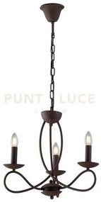 Lampadario ginevra corten 3 luci attacco e14 48x120cm con candelier...