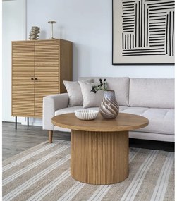 Tavolino rotondo effetto pioppo in colore naturale ø 80 cm Boavista - House Nordic