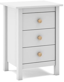 Comodino bianco per bambini in legno di pino Max - Marckeric