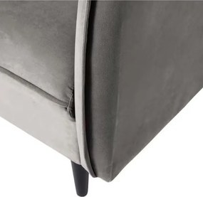 Divano grigio con rivestimento in velluto 203 cm Juli – Ropez