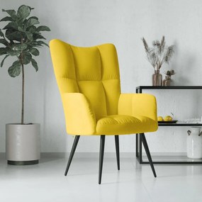 Poltrona Relax Giallo Senape İn Velluto /