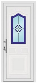 Portoncino d'ingresso 30012 L 90 x H 210 cm in PVC bianco, apertura spingere a destra, falso telaio non incluso