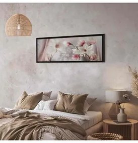 Quadro Magnolia Reflection (1 Part) Narrow In cornice nera di legno 120x40