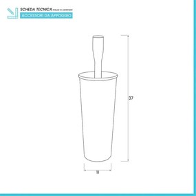 Porta scopino bagno bianco con tecnologia silver safe antibatterico