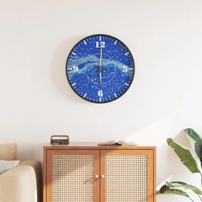 Orologio A Parete Con Ore E Lancette Luminose Blu Ø30 Cm /