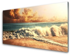 Rivestimento parete cucina Paesaggio delle onde della spiaggia dell'oceano 100x50 cm