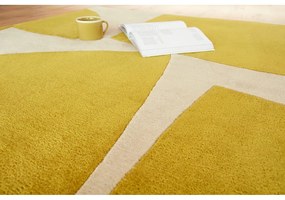 Tappeto giallo ocra in fibra riciclata tessuta a mano 120x170 cm Romy - Asiatic Carpets