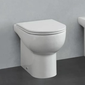 Wc a Terra Azzurra Ceramica Bianco Lucido "Mini Nuvola"