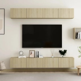 Mobili Porta Tv 4pz Rovere Sonoma 100x30x30cm Legno Multistrato /