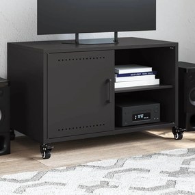Mobile Tv Nero 68x39x43,5cm İn Acciaio Laminato A Freddo /