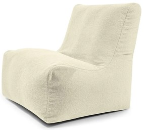 Puof a sacco color crema con rivestimento in bouclé Seat 100 Lounge – SLOWDOWN
