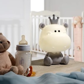 ONLI - Lampada notturna dimmerabile per bambini PUPPIES LED/3W/230V 25 cm ippopotamo/grigio