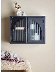 Vetrina nera in abete massiccio da appendere 62x49x23 cm Lario - Bloomingville