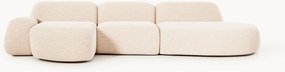 Divano angolare componibile 4 posti in bouclé con chaise longue Wolke