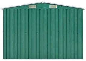 Casetta da Giardino 257x489x181 cm in Metallo Verde