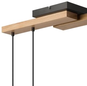 Lampadario a sospensione con filo CORTINA 4xE27/15W/230V nero/quercia