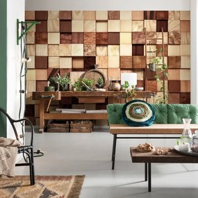 Fotomurale KOMAR Lumbercheck, Multicolore 368X254 cm