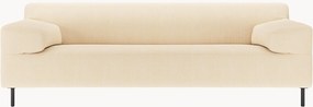 Divano 3 posti in velluto a coste beige/nero freistil180, larg. 222 cm