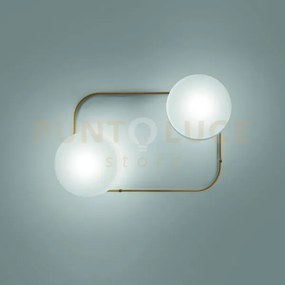 Tier plafoniera applique 2m bianco satinato ottone verniciato l2296...
