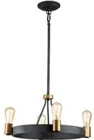 Lampadario Industrial Nordico Silas Acciaio Zinco Antico Ottone 4 Luci E27