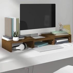 Supporto Per Monitor Ambra 60x24x10,5 Cm Legno Massello Di Pino /