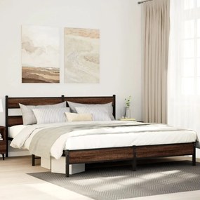 Giroletto Senza Materaso İn Metallo Rovere Marrone 180x200 Cm /