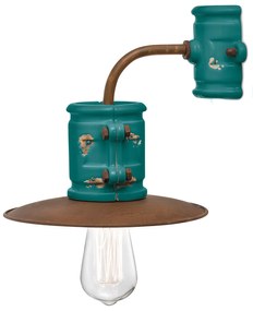 Applique Vintage Urban Ferro E Ceramica Verde 1 Luce E27 25Cm