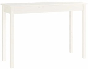 Tavolo consolle bianco 110x40x75 cm in legno massello di pino