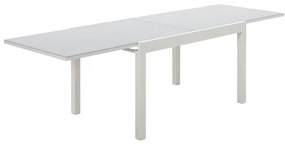 Tavolo da giardino allungabile Lyra II NATERIAL in alluminio bianco con piano in vetro  per 10 persone 90/90x135cm