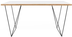 Tavolo da lavoro bianco con gambe nere , 140 x 75 cm Flow - TemaHome