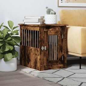 Gabbia Cani Da Arredamento Rovere Fumo 45x62x59cm Multistrato /
