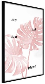 Poster  Pale Pink Monstera  Cornice Quadri Cornice nera, Larghezza x Altezza Home decor 20x30