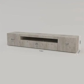 Mobile Porta TV Basso 200x40x36 Con 3 Ante Cemento Daiquiri