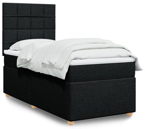 Giroletto A Molle Con Materasso Nero 100x200 Cm İn Tessuto /