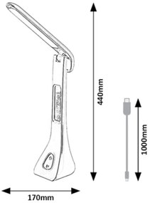 Rabalux 74042 - Lampada da tavolo LED dimmerabile AMATO LED/7W/5V 4000K bianco