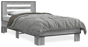 Giroletto Grigio Sonoma 90x200 Cm Legno Multistrato E Metallo /
