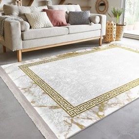 Tappeto in bianco-oro 160x230 cm - Mila Home