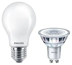 Lampadine 1xLED 4,6W (50W/355lm) GU10 + 1xLED 8,5W Glas (1055lm) E27 - Philips